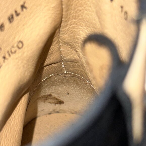 FRYE Tyler Double Zip Leather Combat Moto Laced Ankle Boots Black 6.5 - Picture 11 of 13